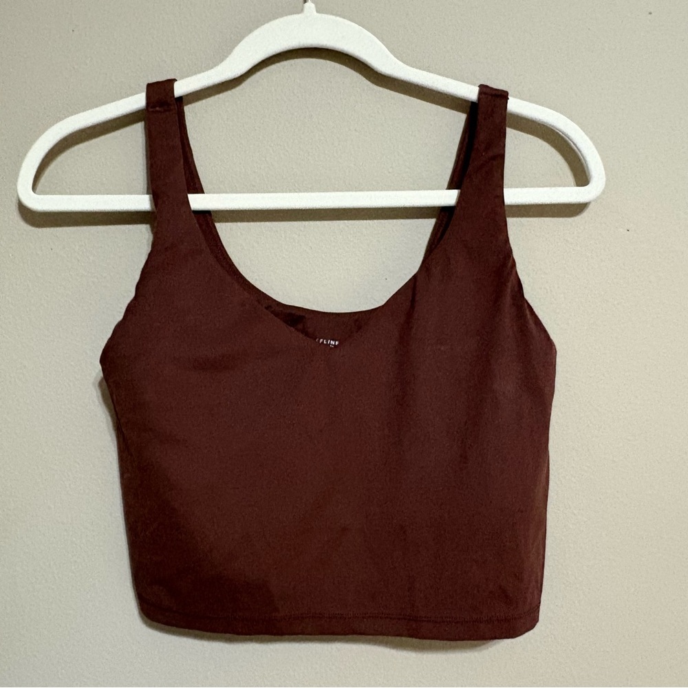 Aerie OFFLINE REAL ME Brown Sports Bra Top